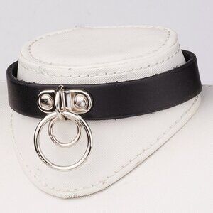 NWOT Gothic punk Rock Leather Choker necklace Cowhide Leather